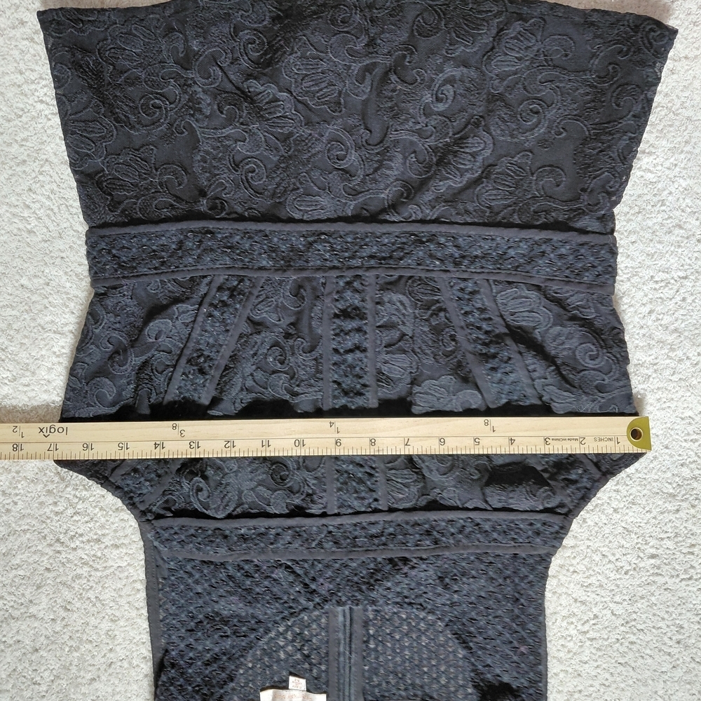 Skies Are Blue Black Textured Women's Blouse - Picture 4 of 8